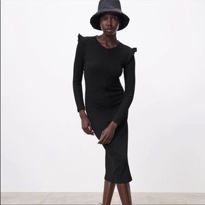 Zara ruffle shoulder dress